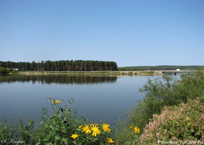 Верхнемакаровское водохранилище в селе Курганово. Фото Карпова С.О., август 2012 г.