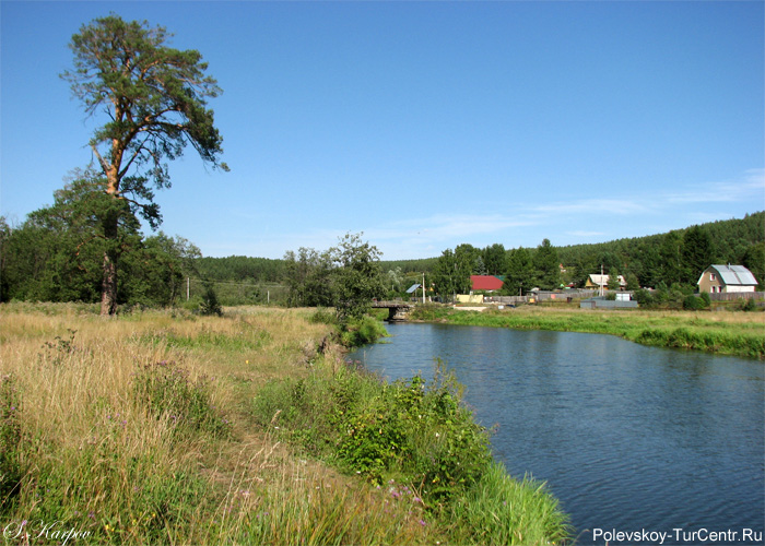 Река Чусовая в деревне Раскуиха. Фото Карпова С.О., август 2012 г.